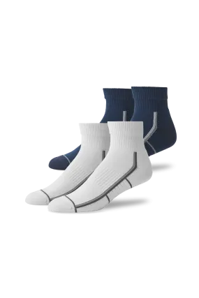 2-Pack AIRKNIT High Ankle Socks Bright White / True Navy Outline