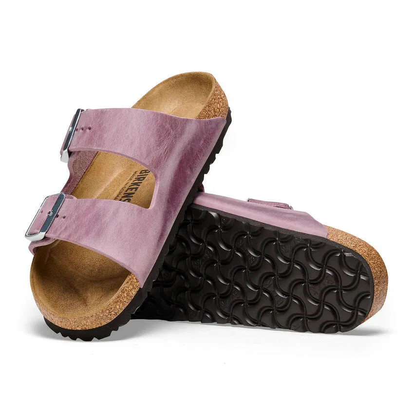  Arizona Classic Footbed Sandal in Lavender Oiled Leather  