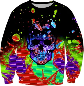 Chromatic Skull Splatter Sweatshirt