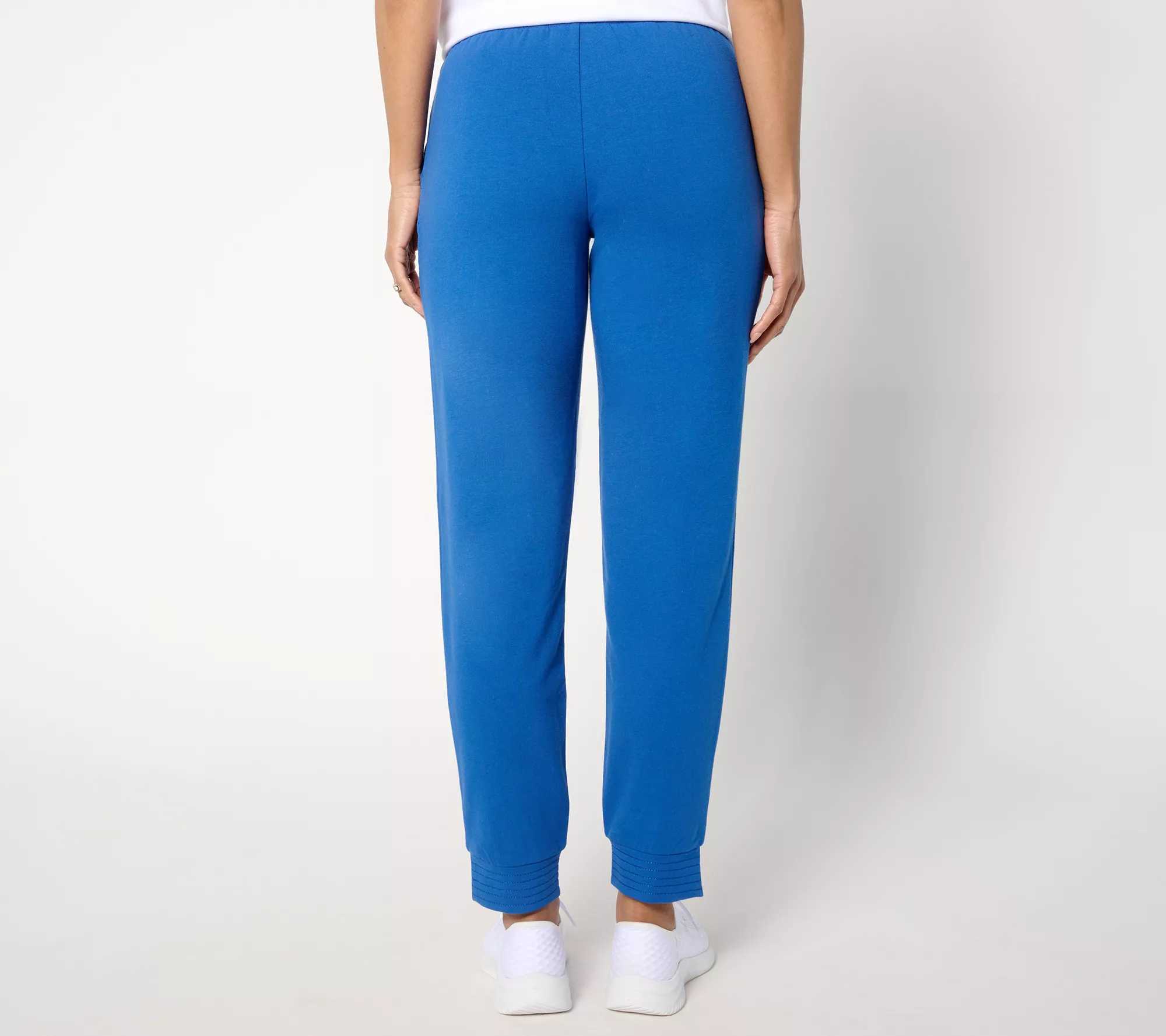 Denim & Co. Active Petite French Terry Slim Straight Ankle Pant
