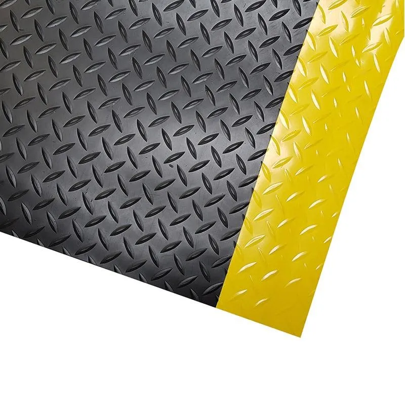 Dura-Tred Anti-Fatigue Anti-Slip Mat - Black/Yellow - 910mm x 18300mm - [WWM-11300-091183014-BKYL] - (LP)
