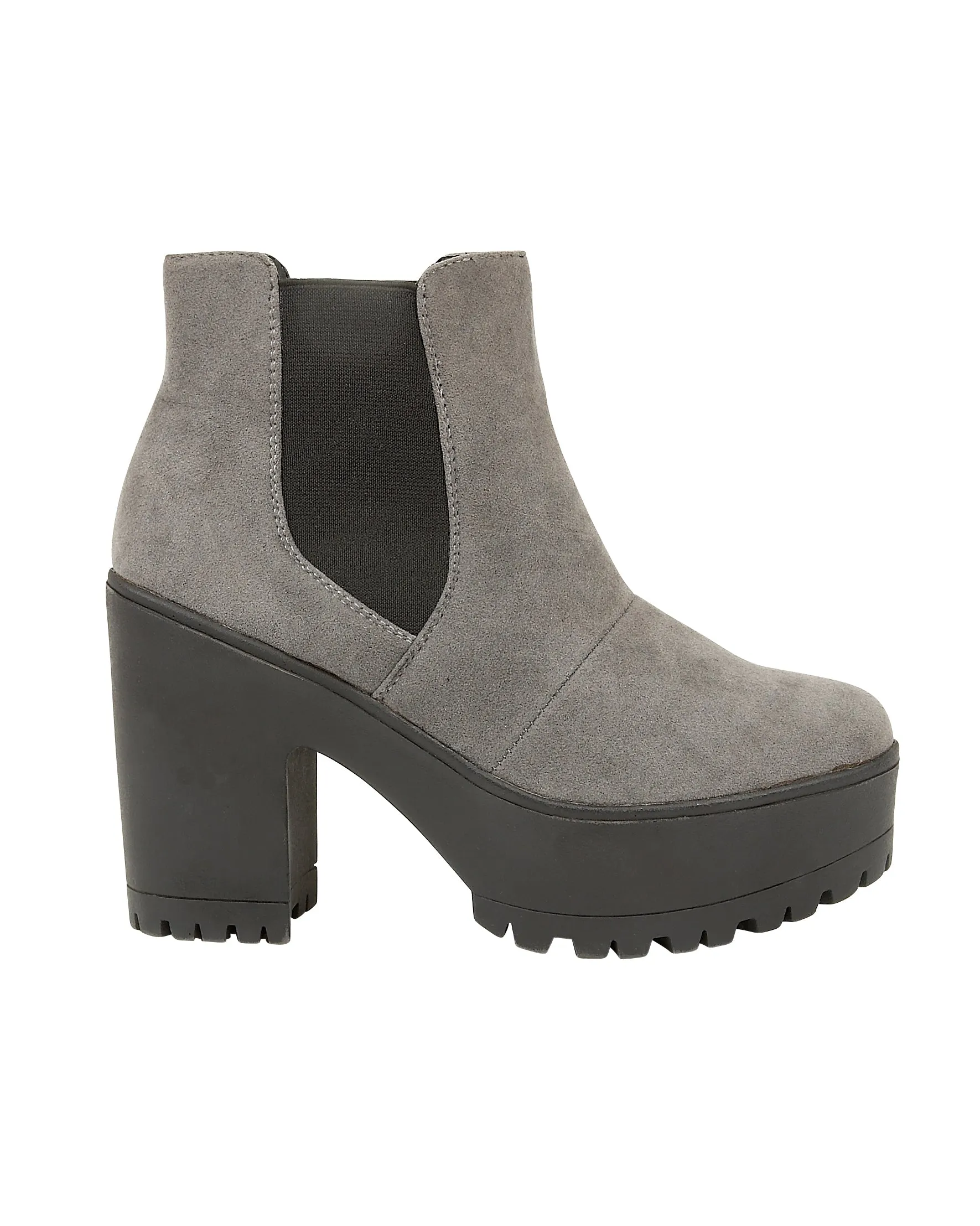 Grey Suedette Boots