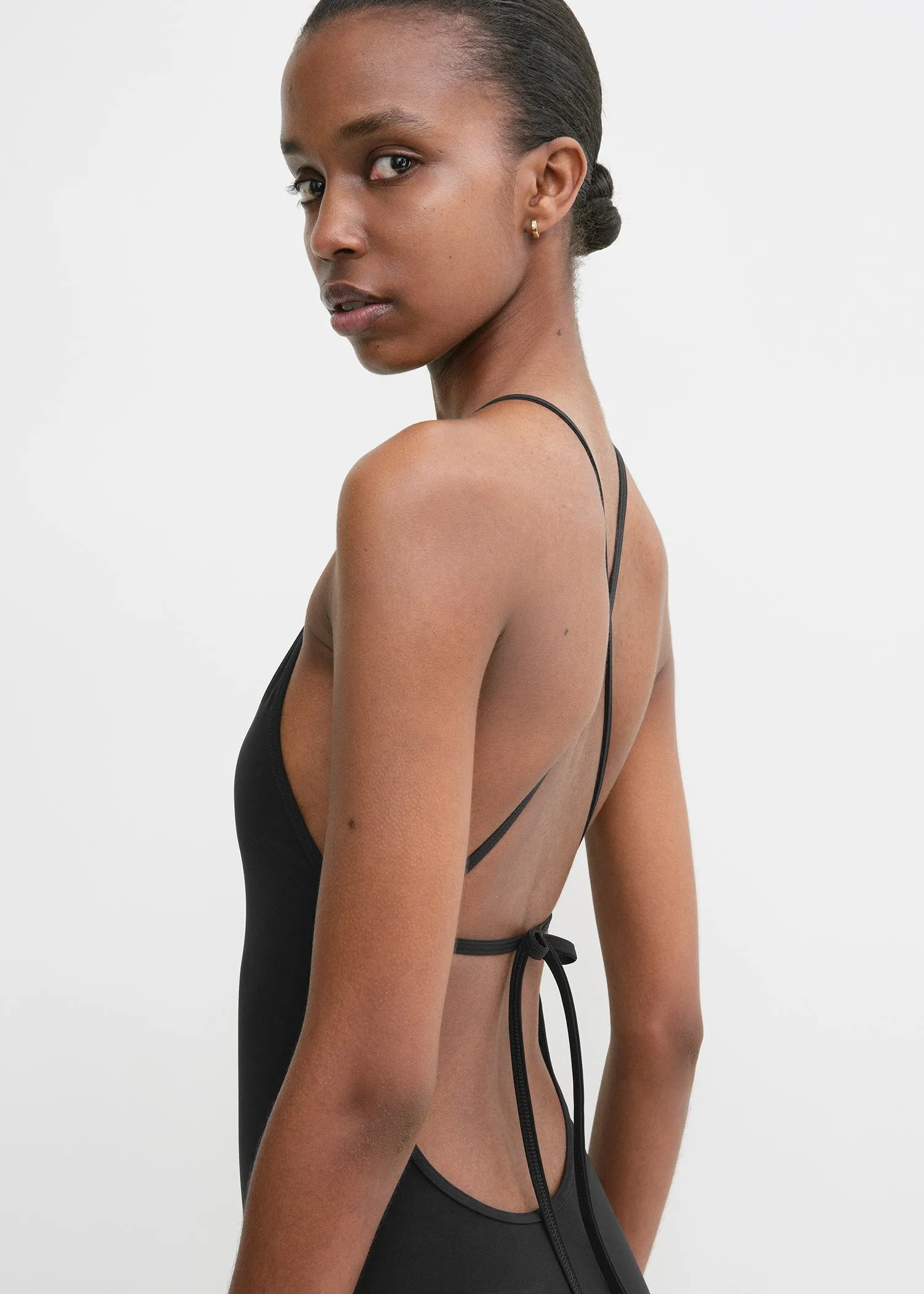 High neck swimsuit black