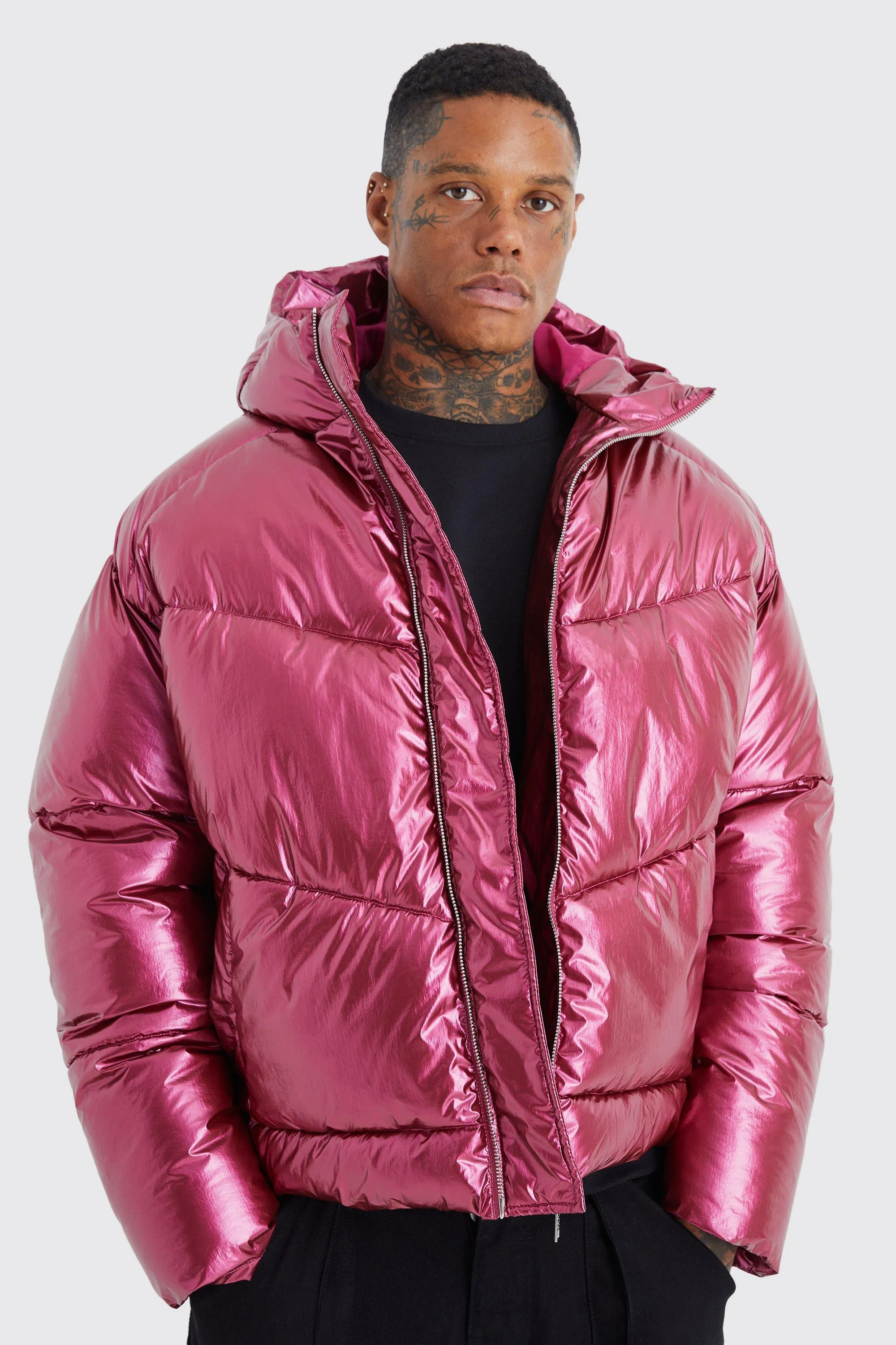 High Shine Hooded Puffer