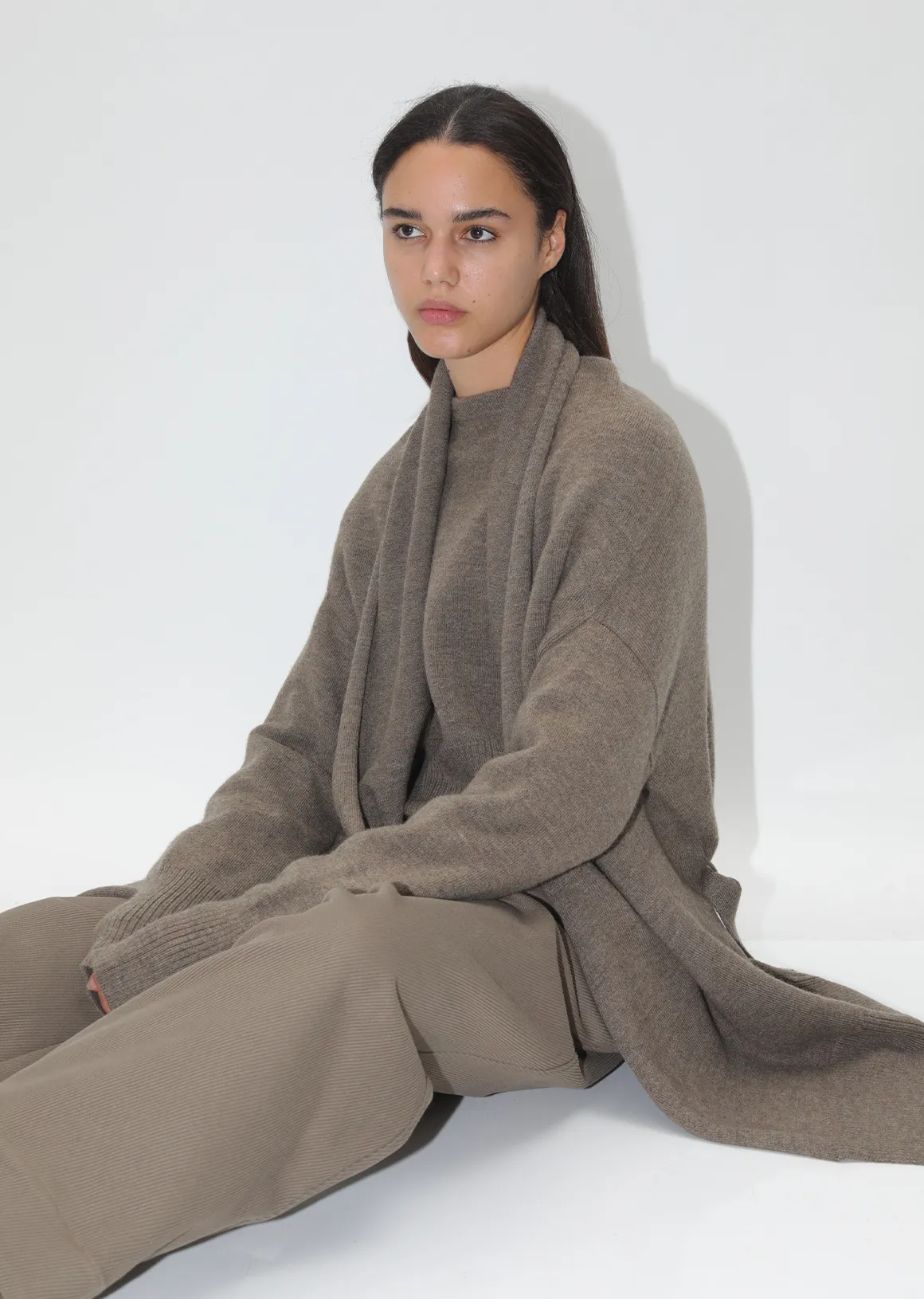 High Waist Crewneck Sweater