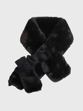     JOCELYN  Women's Faux Fur Pull-Thru Scarf & Mittens Set    