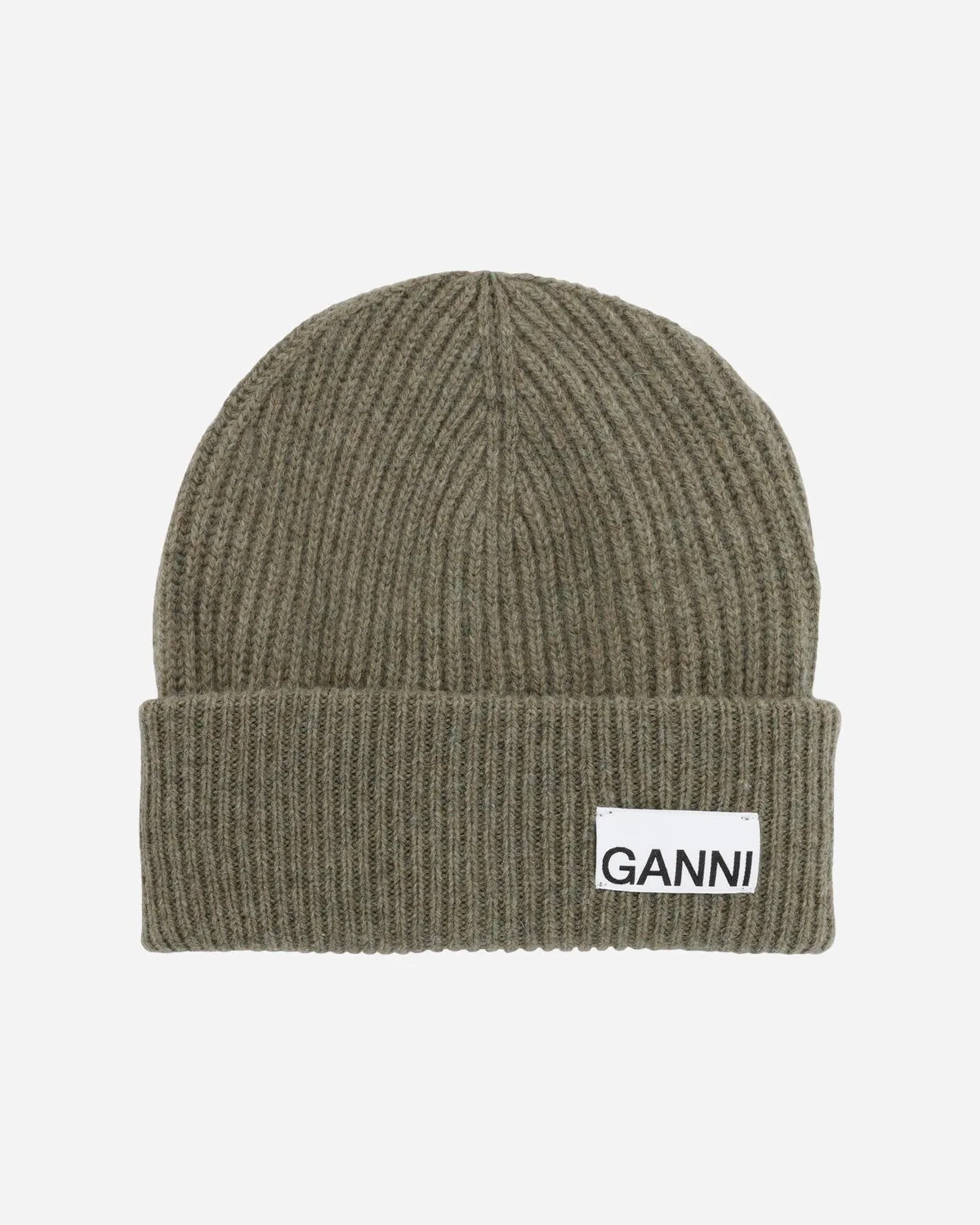 Light Structured Rib Knit Beanie - Dusty Olive