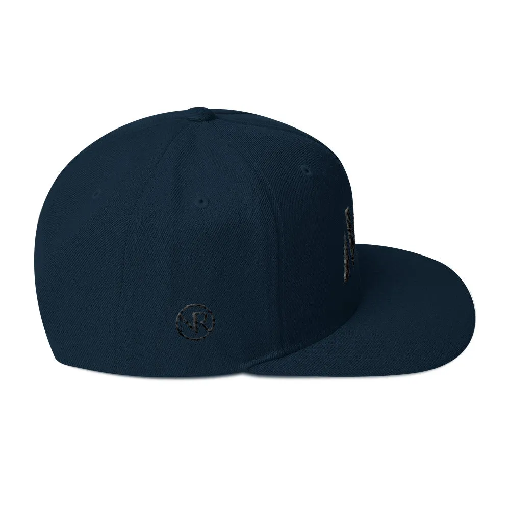 Maine - Flat Brim Hat - Black Embroidery - ME - Many Hat Color Options Available