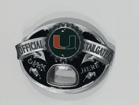 Miami Hurricanes Official Tailgater Belt Buckle Bottle Opener