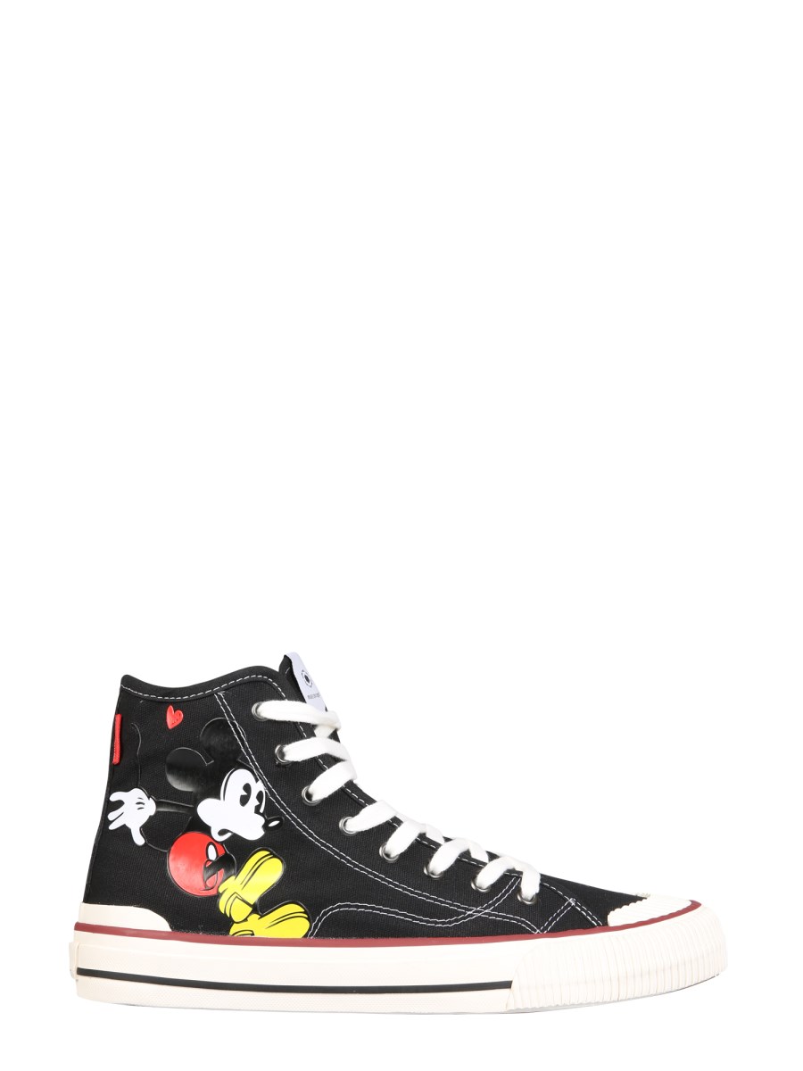MOACONCEPT      SNEAKER HIGH-TOP  MASTER COLLECTOR CON STAMPA TOPOLINO IN CANVAS 