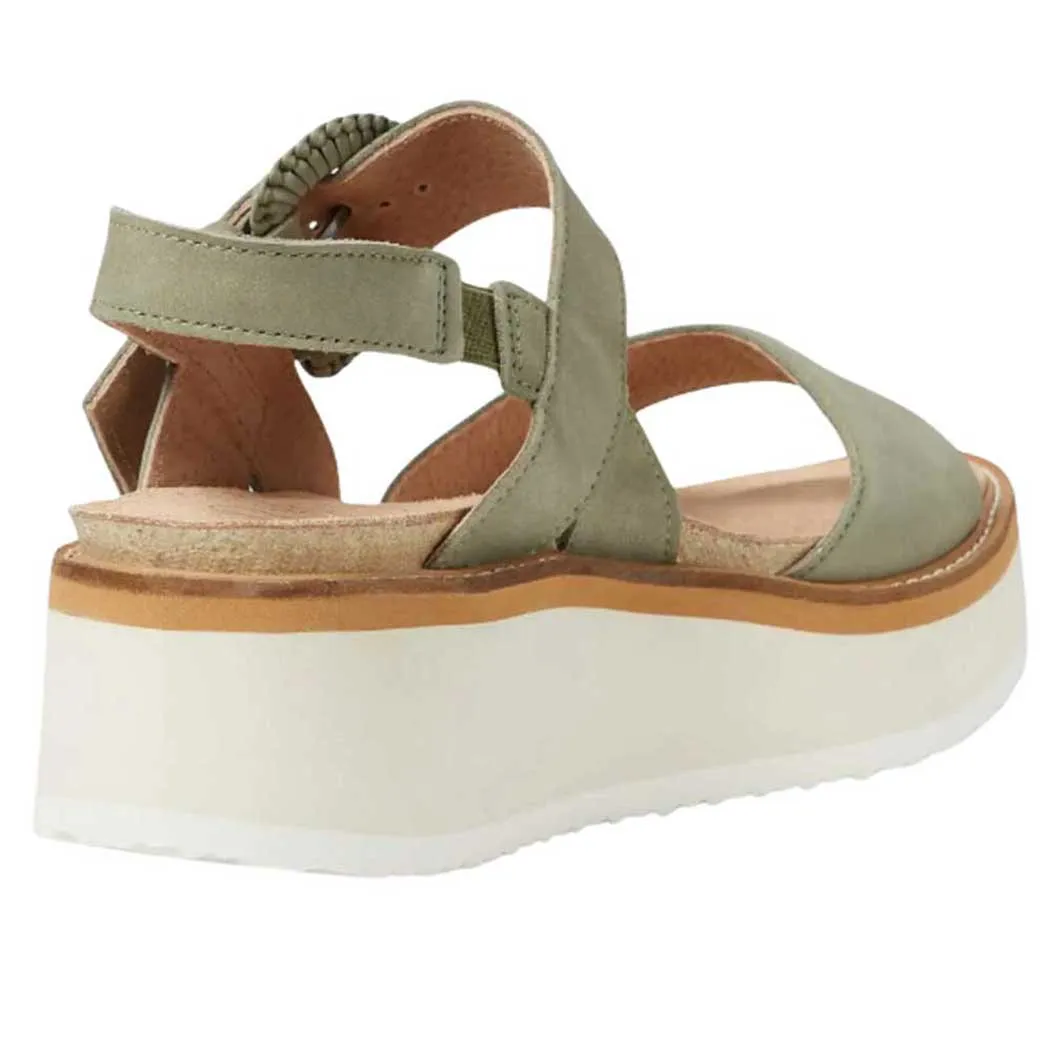 Naot Crepe Platform Sandal Sage Nubuck/ Off White Sole (Women's)
