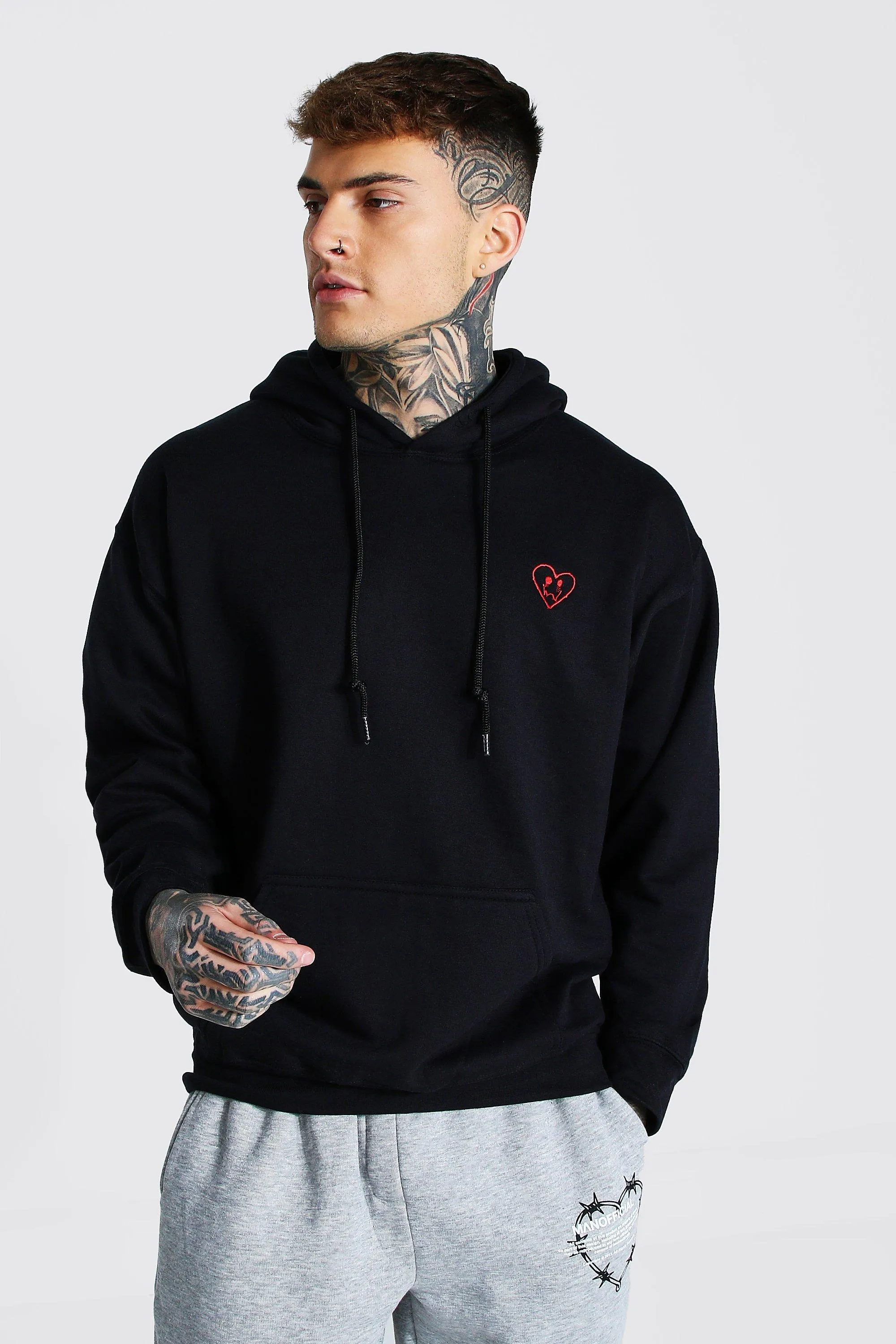 Oversized Heart Face Hoodie