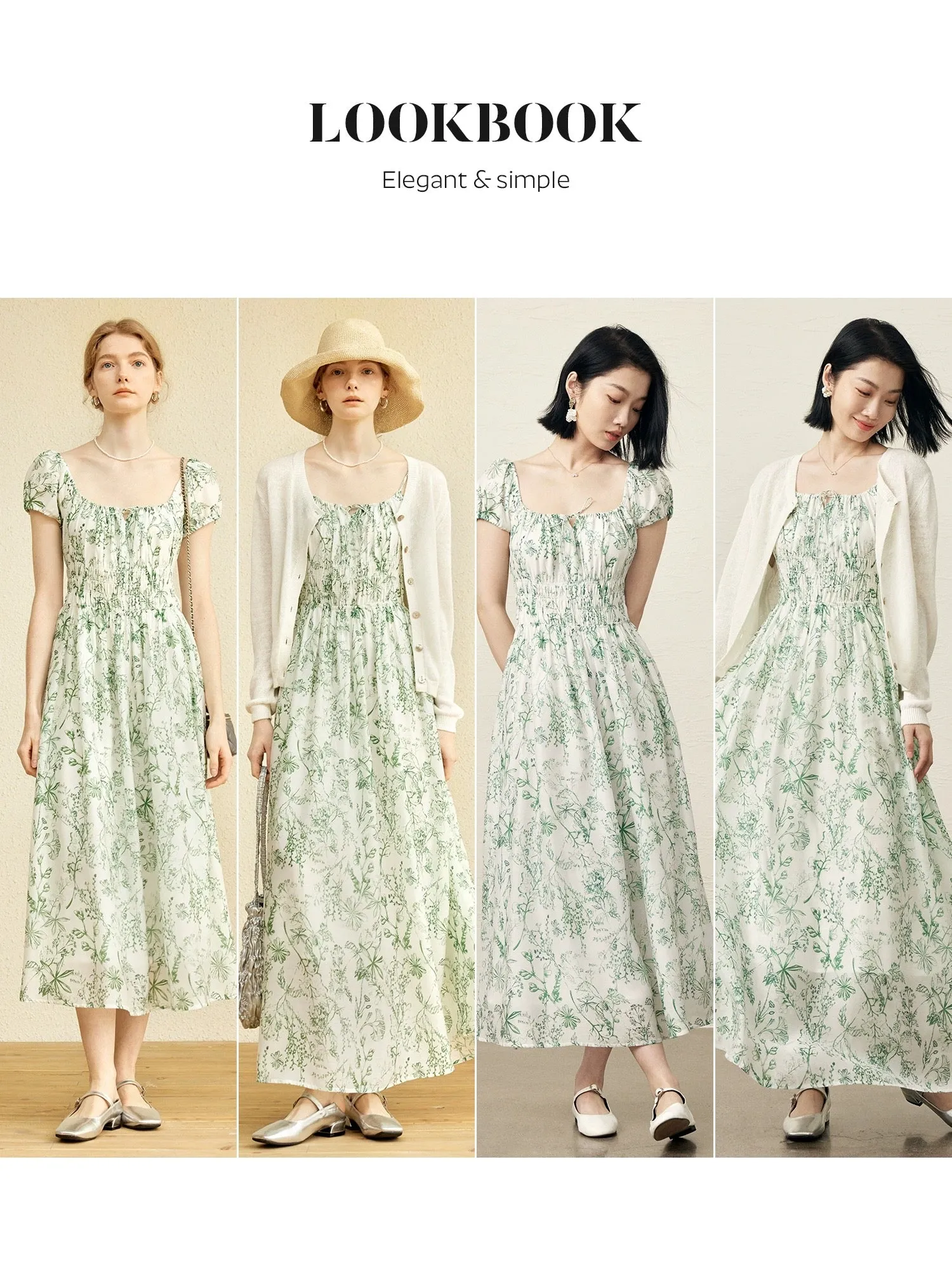 Pumpkin Valley Nianhua Yimeng~Skirt for women Xia Zhen selected transparent triacetate French square neck dress/slip skirt