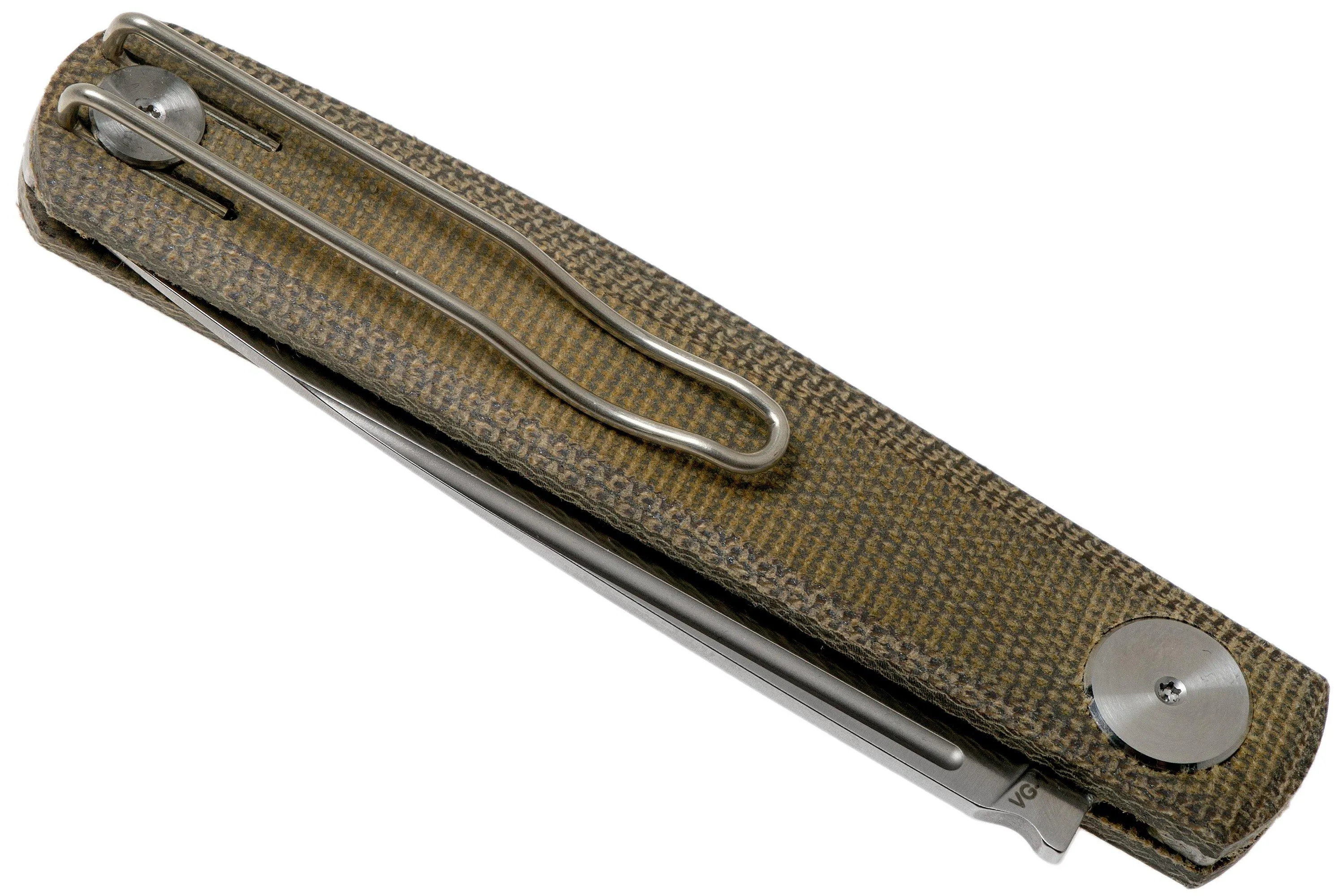 Real Steel G-Slip Compact Green Canvas Micarta 7865 Knivesandtools Exclusive pocket knife, Ostap Hel design