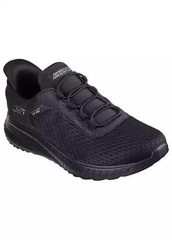 Skechers Black Bobs Squad Chaos in Colour Slip Ins Trainers | Kaleidoscope