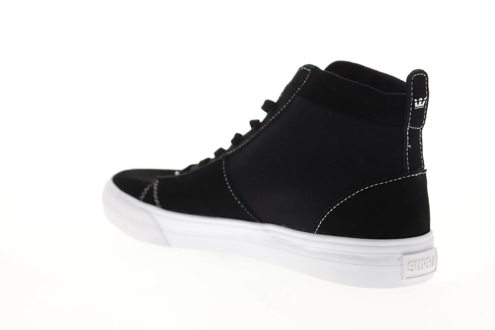 Supra Stacks Mid 05903-002-M Mens Black Suede High Top Skate Sneakers Shoes