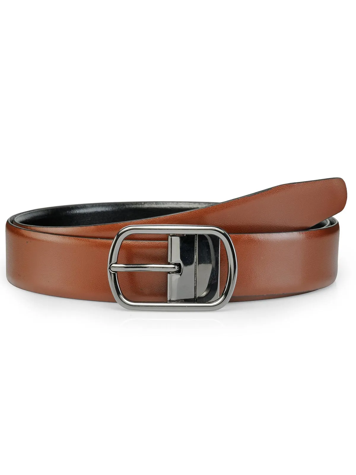 Teakwood Leathers Men Black & Brown Reversible Genuine Leather Belt
