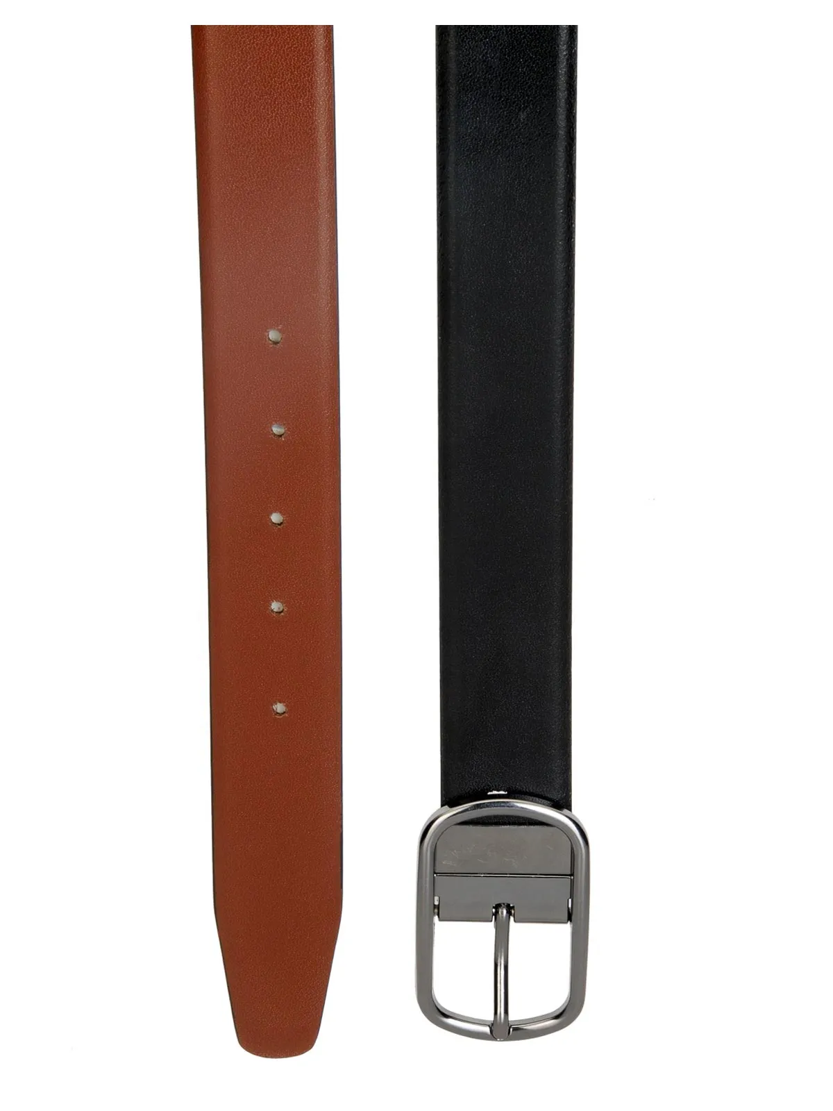 Teakwood Leathers Men Black & Brown Reversible Genuine Leather Belt