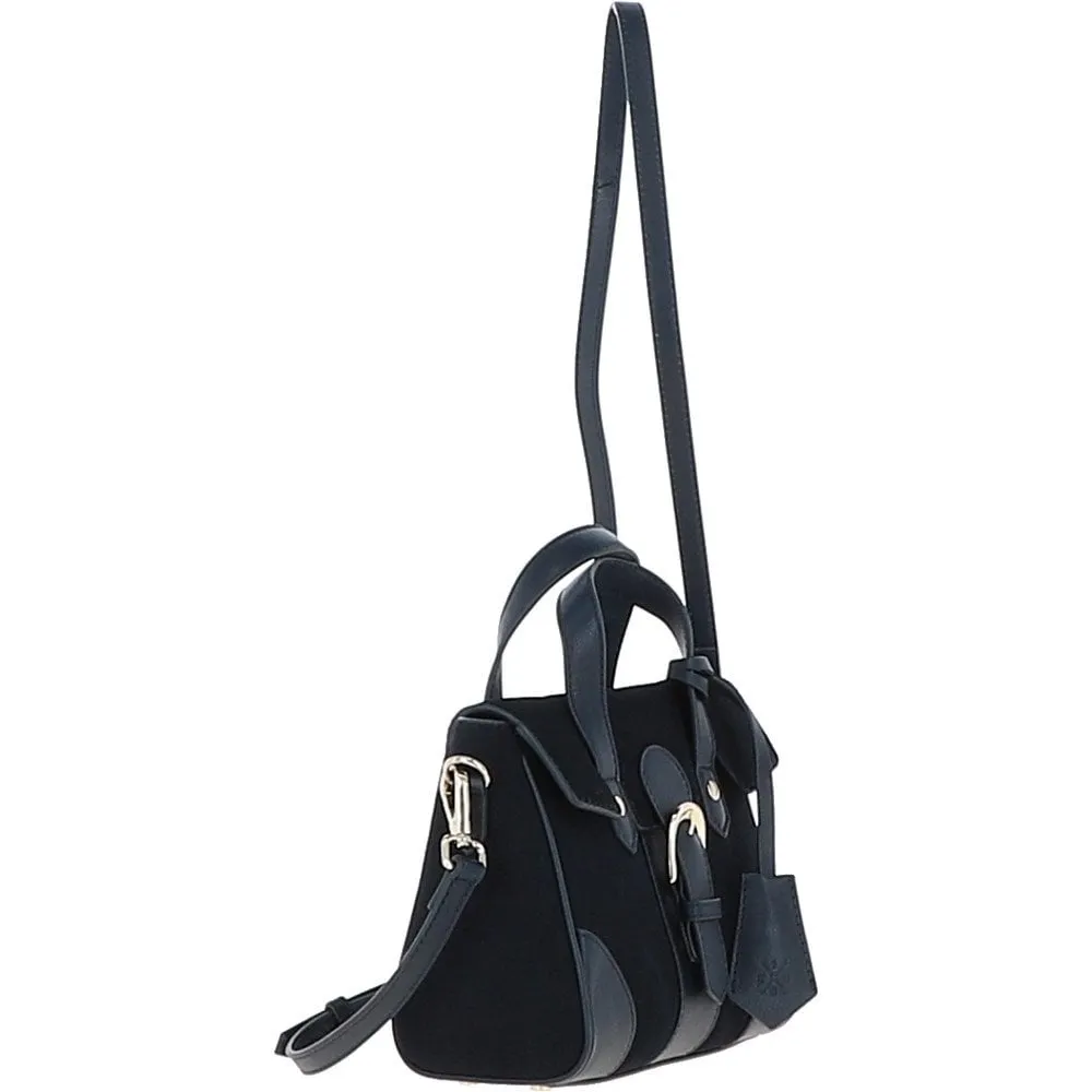Women's Suede Mini Leather Shoulder Bag Navy: S-13