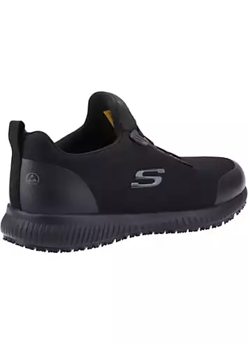 Work Relaxed Fit Mens Black Slip Resistant Squad SR Myton Trainers by Skechers | Look Again